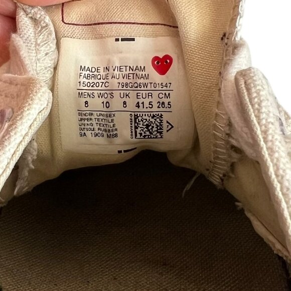 Comme des Garçons Play Converse Low Chuck Taylor Sneakers - Picture 13 of 14